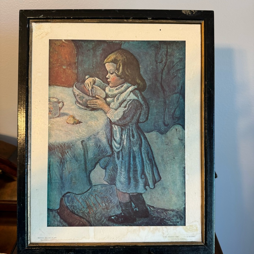 Vintage Framed National Gallery of Art Reproduction Picasso, Le Gourmet